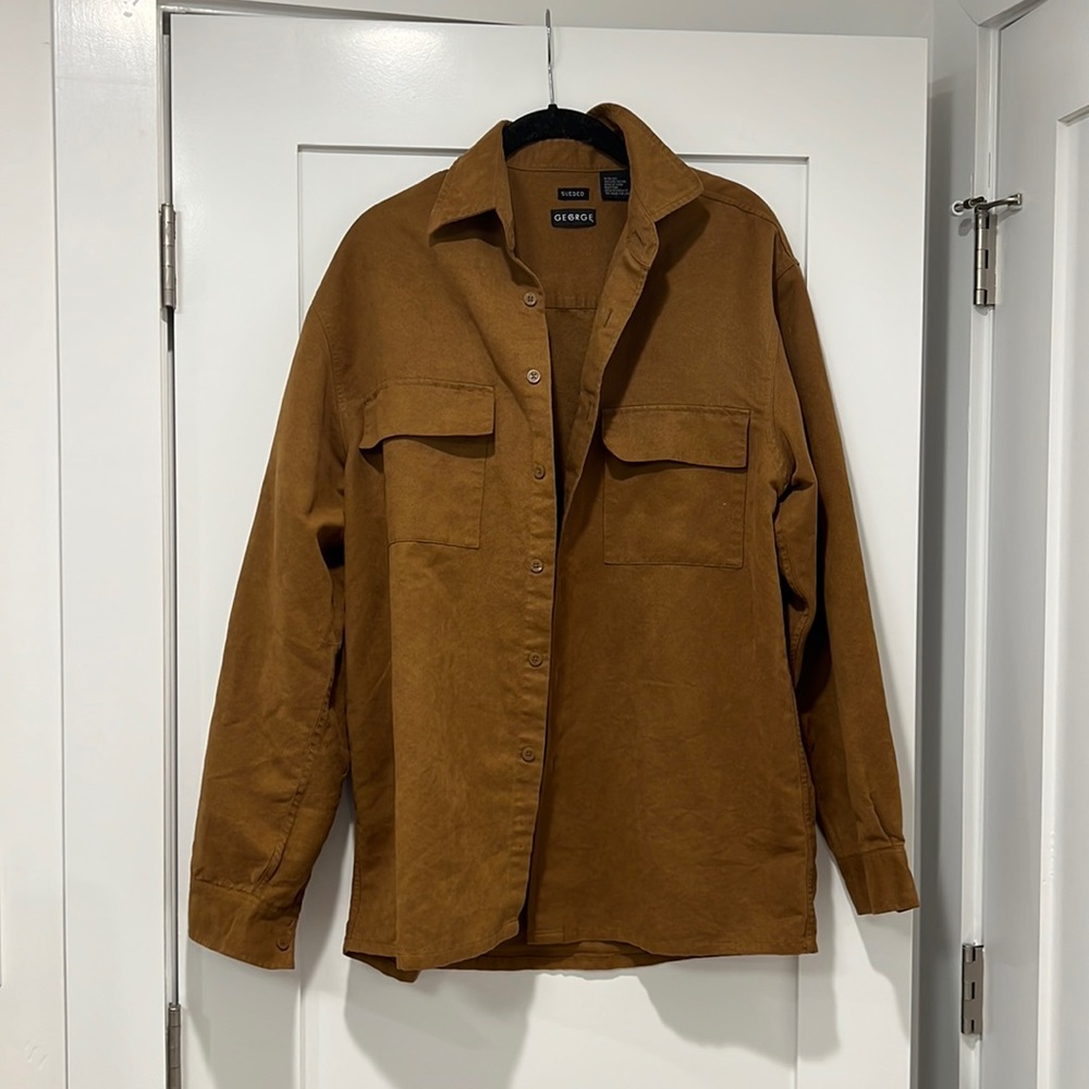 Suede button down